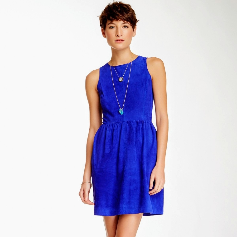 NWOT! Lucky Brand Cobalt Blue Suede Dress